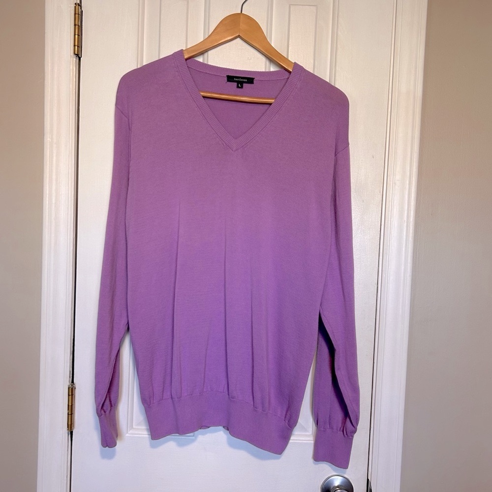 Turtleson Men’s V-Neck Spring Golf Sweater Pima Cotton | Size Large